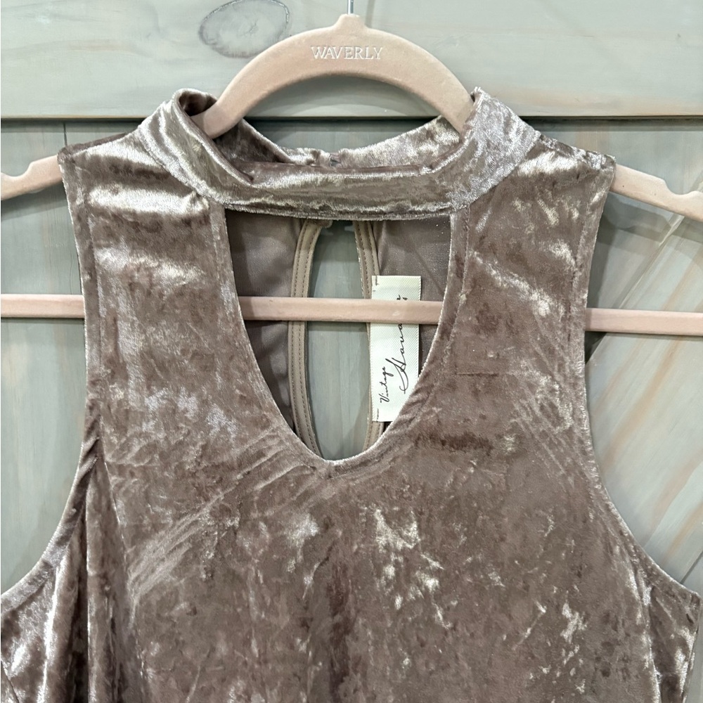 Vintage Havana Taupe Velvet Tank Top - Picture 3 of 6